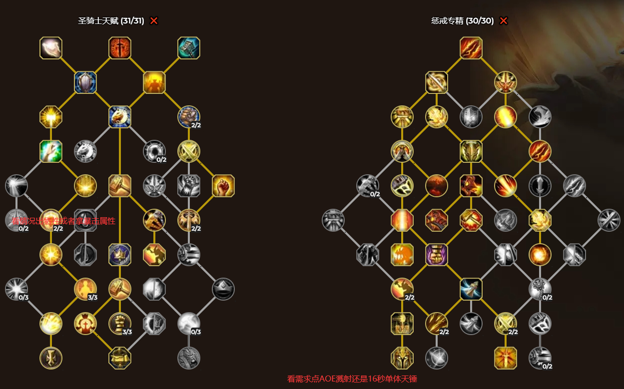 魔兽骑士惩戒天赋_魔兽世界6.2.4惩戒骑天赋选择_wowtbc惩戒骑天赋